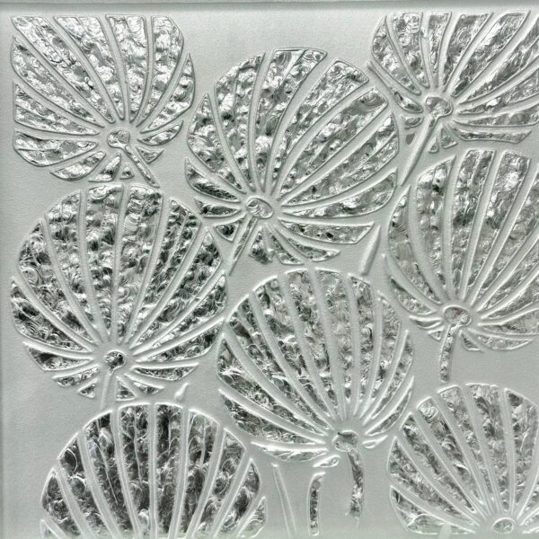 GD Glass Design Motif Fleur Verre Buriné Éclaté