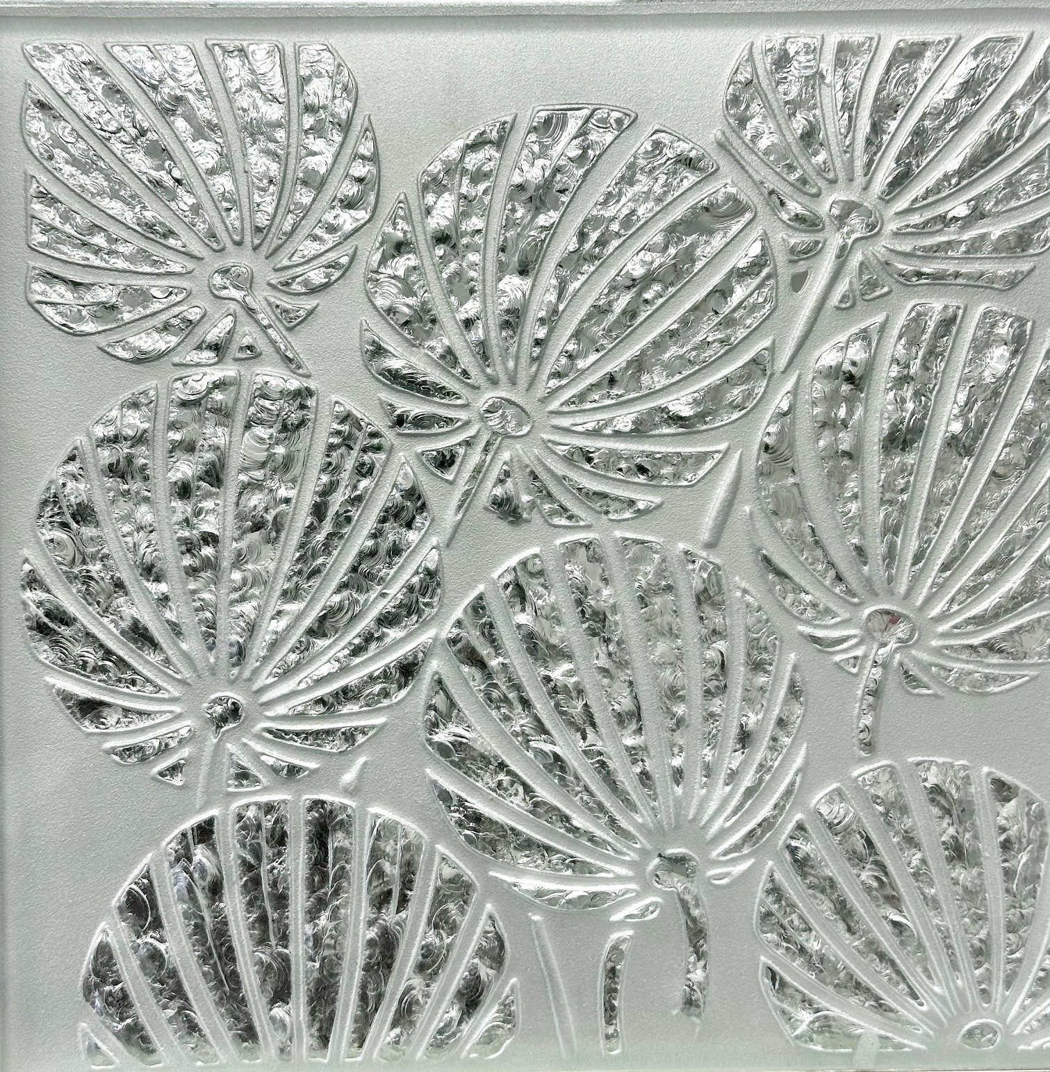 GD Glass Design Motif Fleur Verre Buriné Éclaté