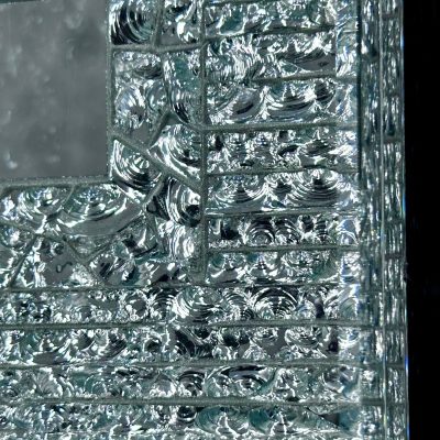 GD Glass Design motif verre éclaté argenté