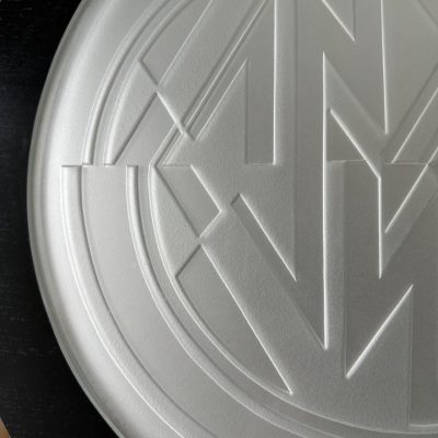 GD Glass Design Guéridon Plateau Verre Typo